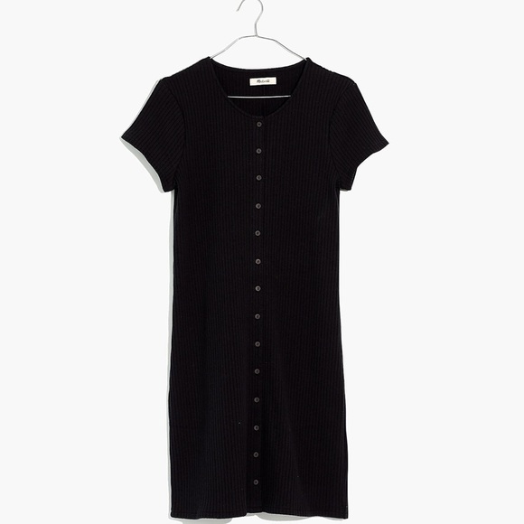 Madewell Button Front Ribbed Mini Dress - Picture 4 of 9